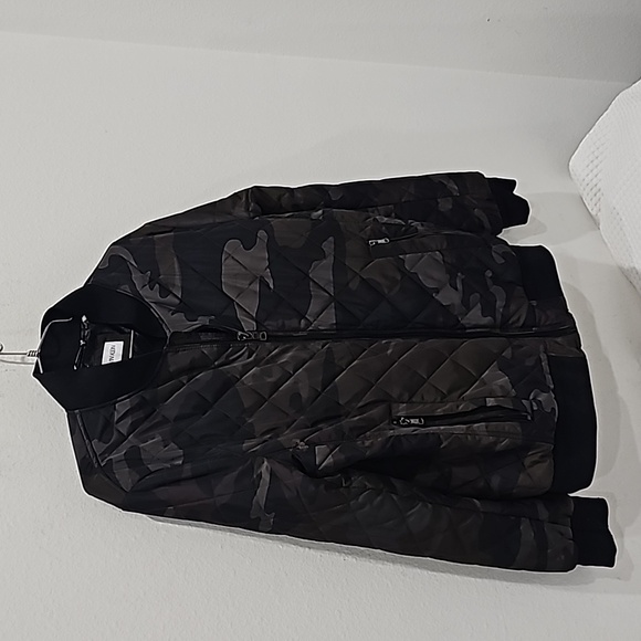 Calvin Klein Mens Jacket Camo Quilted Bomber Jacket Size M - Picture 2 of 14